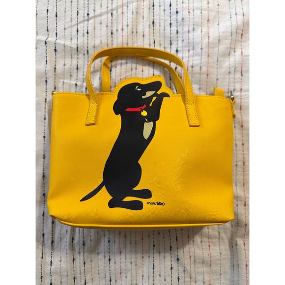 Mark Tetro Yellow Dachshund Dog Purse - Picture 1 of 4